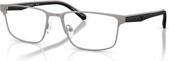 Emporio Armani 56mm Rectangle optical glasses in Grey at Nordstrom