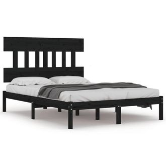 Berkfield Home Bed Frame Black Solid Wood 200x200 cm