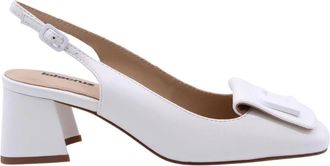 Lola Cruz Blauwe Slingback Sandalen - Dames - Pumps - Wit - 37 EU - Leer - Schoenen
