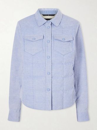 Moncler Piumino In Velluto A Coste Di Cotone Trapuntato Nangy - Blu