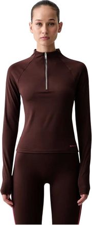 P.E Nation Sudadera de Manga Larga Routine Quarter Zip - Tops - Mujer - Marr&oacute;n - XS