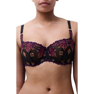 Chantelle Champs-Élysées Underwire Demi Bra in Black Multico at Nordstrom, Size 34C