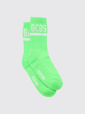 GCDS Calze da bambino in cotone a coste con logo jacquard a contrasto
