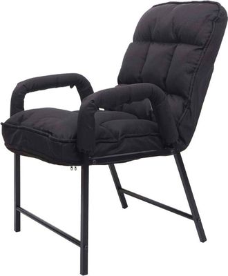 Hhg Silla De Comedor Hhg 127, Silla Tapizada, 160 Kg De Capacidad De Carga Respaldo Regulable Metal, Tela/textil Negro