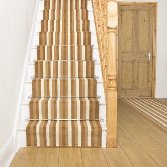Runrug Stair Runner Carpet for Staircases - Soft & Comfy, 9mm - Broad in Beige | Size: 70 cm x 480 cm