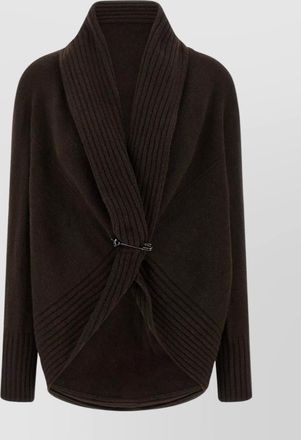 Alberta Ferretti shawl collar knit cardigan brooch