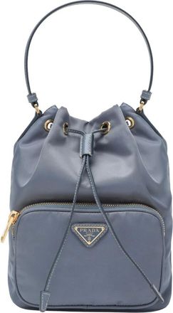Prada Bucket Bags, female, Blue, Size: ONE SIZE Duet bucket bag