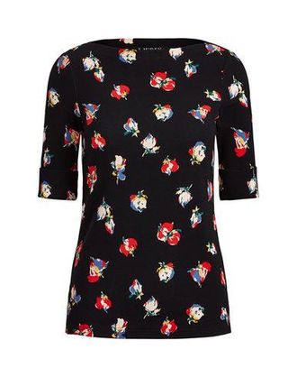 Ralph Lauren FLORAL-PRINT BOATNECK TOP