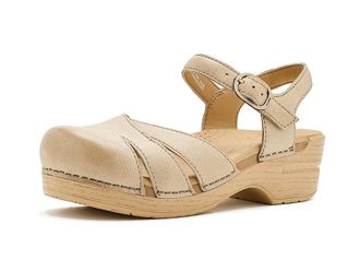 Dansko Margreta Clogs Womens Dress Flat Shoes Biscotti : EU 42 (US Womens 11.5-12) Regular, Leather