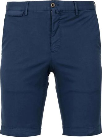 Pantaloni Torino Blauwe Katoenen Shorts met Zakken - Heren - Korte Broeken - Blauw - L - Katoen - Korte Broeken