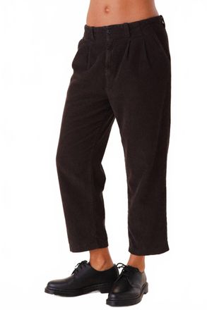 PRAIRIE UNDERGROUND Double Pleat Corduroy Pant In Brown Out