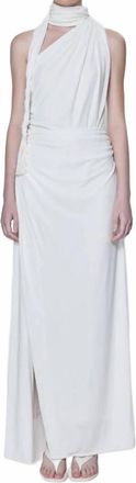 SIMKHAI Moira Draped Jersey Gown In Ivory