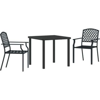 vidaXL Conjunto De Comedor De Jard&iacute;n 3 Pcs Antracita Acero Vidaxl