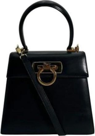 Ferragamo Pre-owned Handbags, female, Black, Size: ONE SIZE Pre-owned Leather handbags