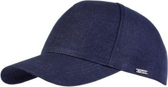 Wigens Mens Hopsack Linen Contemporary Baseball Cap in Navy at Nordstrom, Size X-Large
