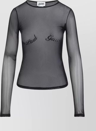 Jean Paul Gaultier velvet flock crew neck top