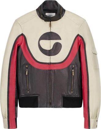 Coperni Leren jack met vlakken en C-logo - Beige