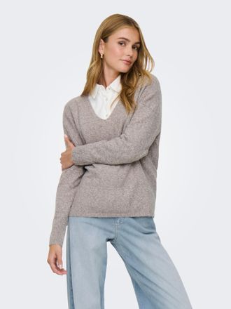 Only ONLRICA LIFE L/S V-NECK PULLO KNT NOOS Materialmix, regular fit