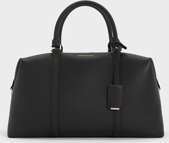 Charles & Keith Chance Recycled Leather Bowling Bag