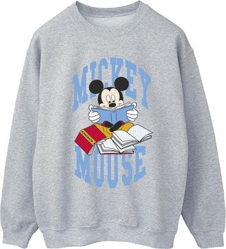 Disney Dames/Dames Mickey Mouse Boeken Lezen Sweatshirt (Sportgrijs)