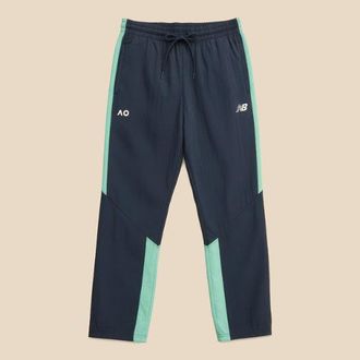 New Balance Hombre Australian Open Achieve Pant en Azul, Poly Knit, Talla XL