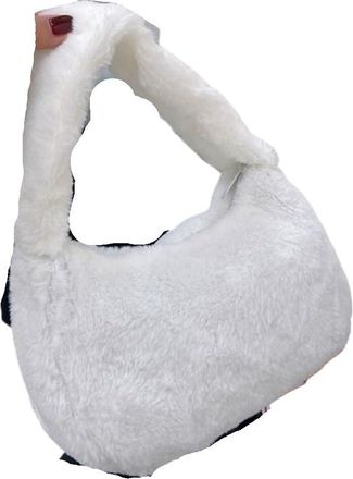 Generic Fluffy tote bag Soft Plush Handbags Women Winter Warm Shoulder Bags Phone Money Storage Purse Wedding Totes bolso Fashion Clutches Wallet Fluffy bag w