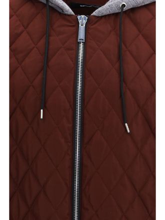 Dsquared2 Mens Bomber Jacket Bordeaux Fabric Padded & Down