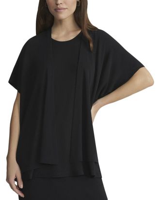 Lafayette 148 New York Short Sleeve Open Front Jacket