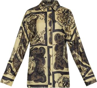 Ganni Camicia in seta con stampa - Giallo