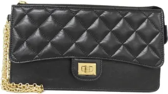 Chanel Black Leather Long Wallet (Bi-Fold) (Pre-Owned)