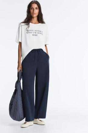 Oysho Pantaloni a palloncino in misto cotone blu navy