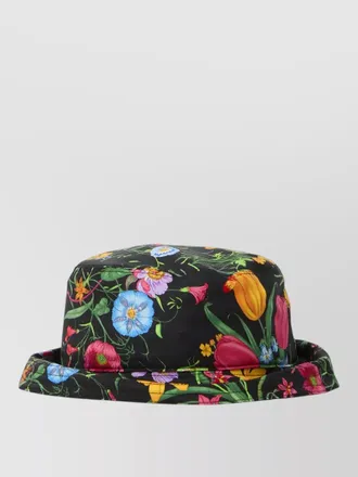 Gucci silk twill cloche hat flora print