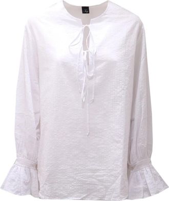 Fay Wit Katoen/Linnen Blouse - Dames - Blouses - Wit - XS - Katoen - Overhemden