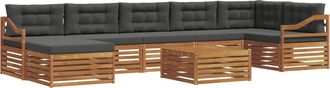 vidaXL Conjunto De Sof&aacute;s De Exterior 8 Uds. Natural Y Antracita Vidaxl