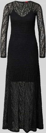 HUGO BOSS Schmales Spitzenkleid mit Unterkleid Modell NULIETTA in Black, Gr&ouml;&szlig;e XL
