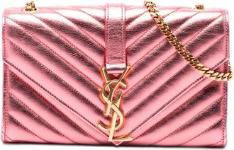 Saint Laurent Pre-owned Saint Laurent Small Chevron Metallic Calfskin Monogram Envelope Bag Ladies QUM1DM8235W00QRX