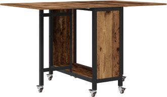vidaXL Mesa De Comedor Plegable Con Ruedas 130 X 80 X 76,5 Cm Acero Pb Vidaxl