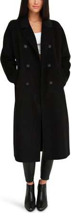 Belle & Bloom Boss Girl Double Breasted Wool Coat in Black at Nordstrom, Size Medium