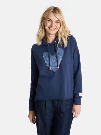 Lieblingsst&uuml;ck Kapuzensweatshirt LIEBLINGSST&Uuml;CK CyrenaL, Damen, Gr. 4XL, navy, Sweatware, Obermaterial: 100% Baumwolle, bedruckt, bestickt, unifarben, h&uuml;ftlang, hoch