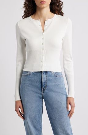 525 america Mae Trim Fit Cardigan in Chalk at Nordstrom, Size X-Small