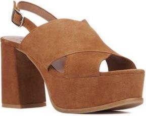 Aquatalia Nadina Platform Slingback Sandal in Whiskey at Nordstrom Rack, Size 8