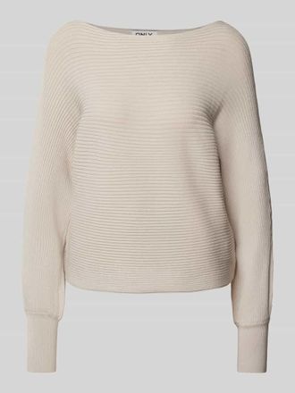 Only Strickpullover mit U-Boot-Ausschnitt Modell ADALINE in Beige, Gr&ouml;&szlig;e XS