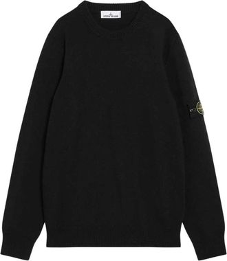 Stone Island Reverse Stitch Knit - Heren - Ronde hals truien - Zwart - M - Wol - Truien & Vesten