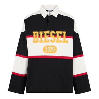Diesel Gestreepte polo met lange mouwen - Heren - Tops - Veelkleurig - Maat: XL Katoen