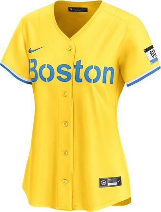 Nike Boston Red Sox City Connect Nike Womens Dri-FIT MLB Limited Jersey in Yellow | LM2WBQCGBQ-1U2
