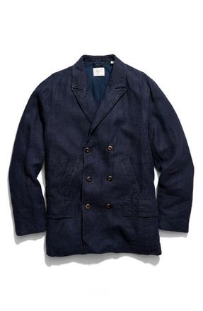 Billy Reid Canvas Peacoat in Navy at Nordstrom, Size X-Large