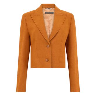 Alberta Ferretti Cropped Blazer - female - Alberta Ferretti - Blazers - Orange - M - Jackets