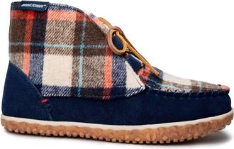 Minnetonka Womens Torrey Faux Fur Lined Slipper Bootie In Navy Multi