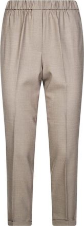 Antonelli Rosalba Pantalone Elastico - Dames - Broeken - Beige - M - Wol - Broeken