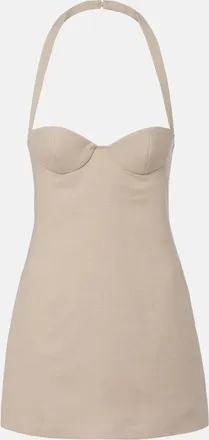 Magda Butrym Halterneck linen minidress